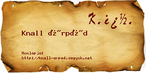 Knall Árpád névjegykártya