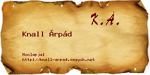 Knall Árpád névjegykártya