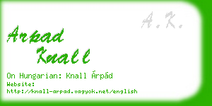 arpad knall business card